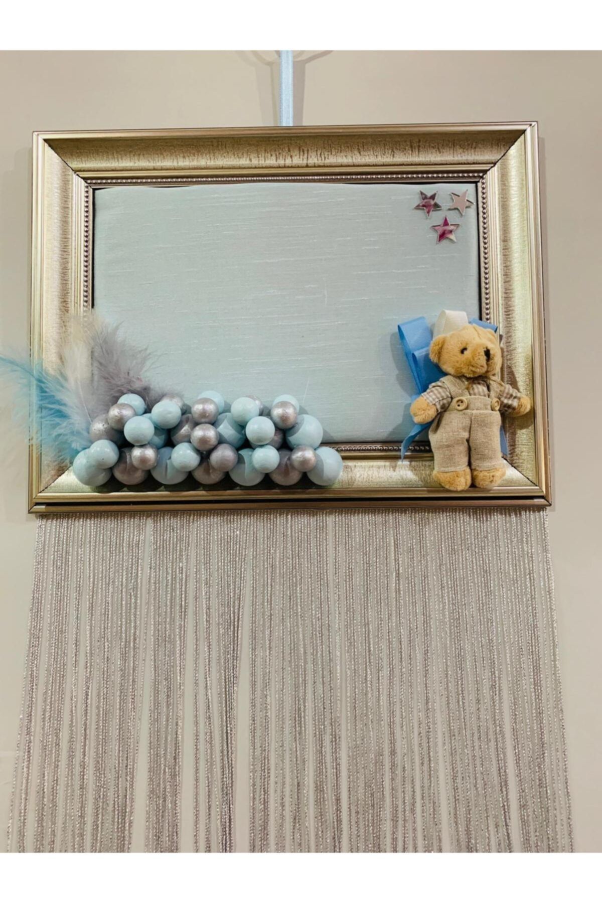 Mybabytasarım Püsküllü Çerçeve Bebek Kapı Süsü
