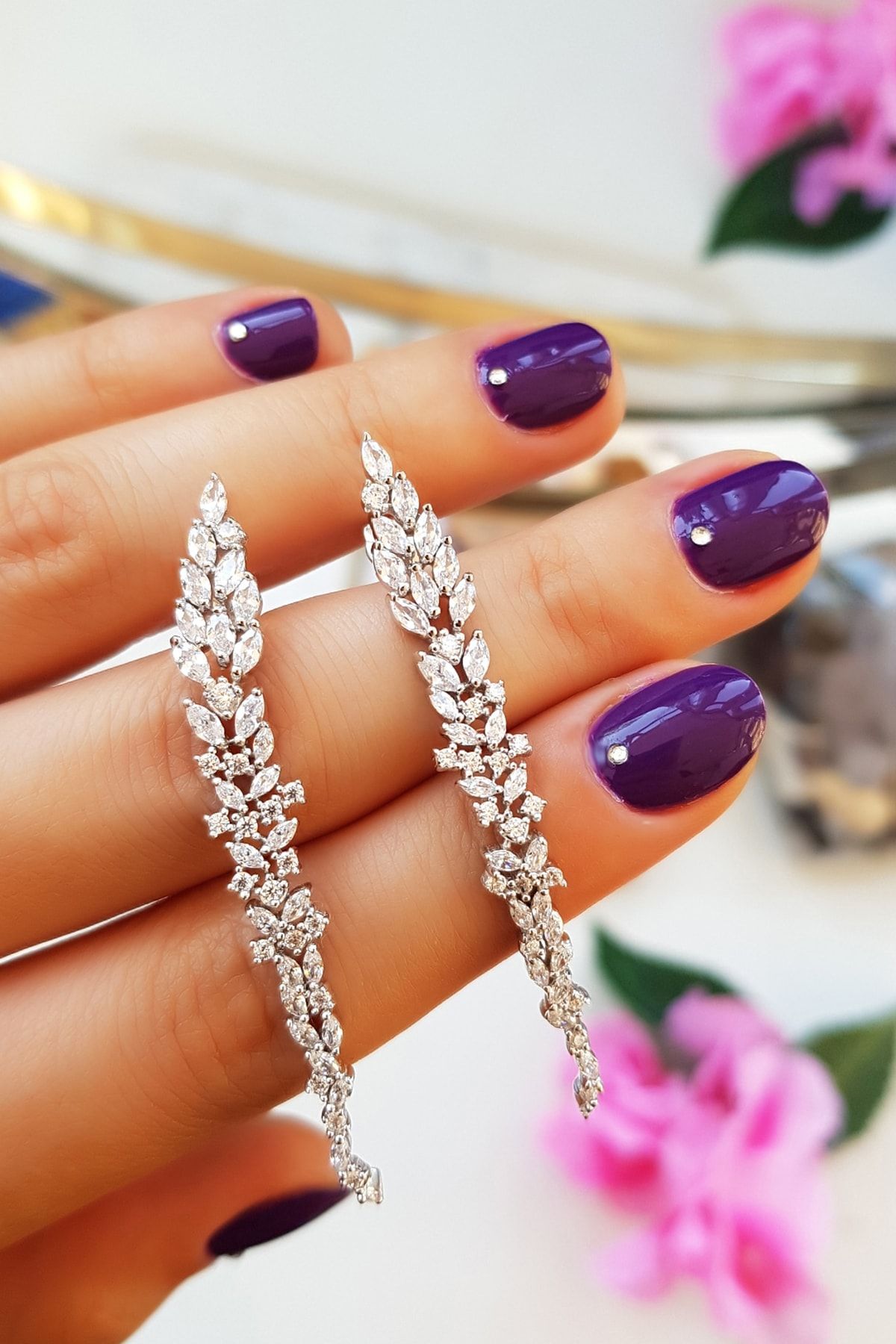 MorMajor Silver Uzun Su Damlası Gümüş Küpe