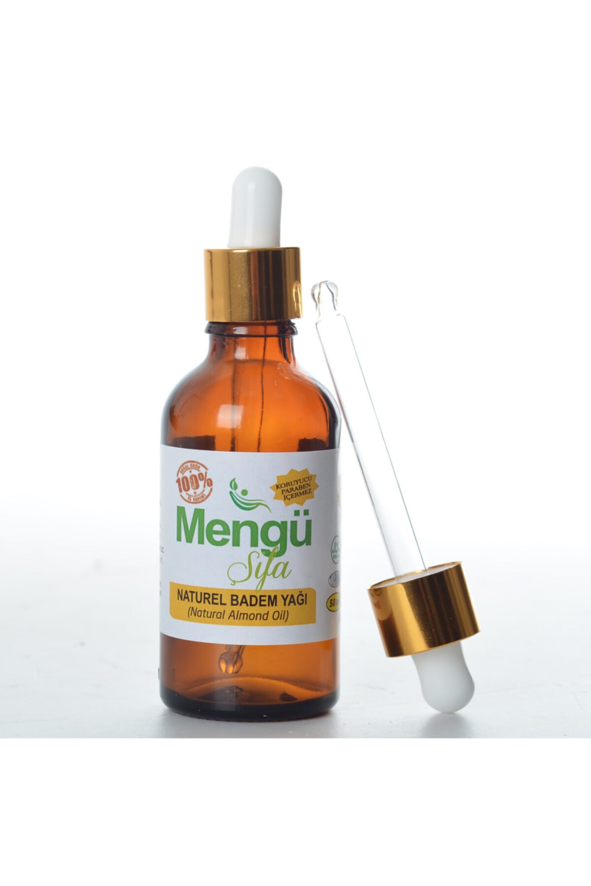 mengü şifa Natural Tatlı Badem Yağı 50ml.(Damlalıklı)