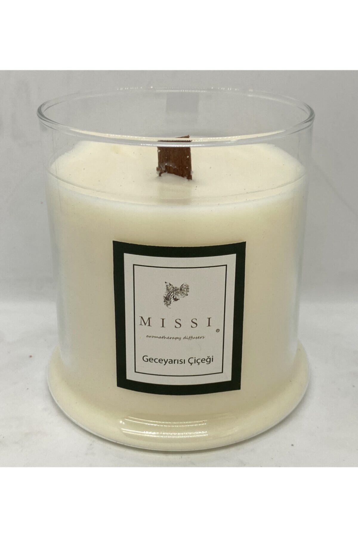 Missi Büyük Ahşap Fitilli Geceyarısı Çiçeği Vegan Mum