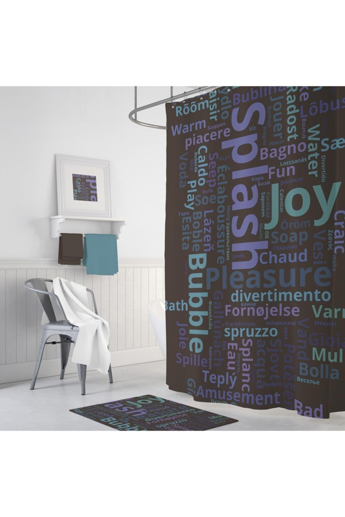 Tropik Zethome Banyo Duş Perdesi World Cloud Tek Kanat 1x180