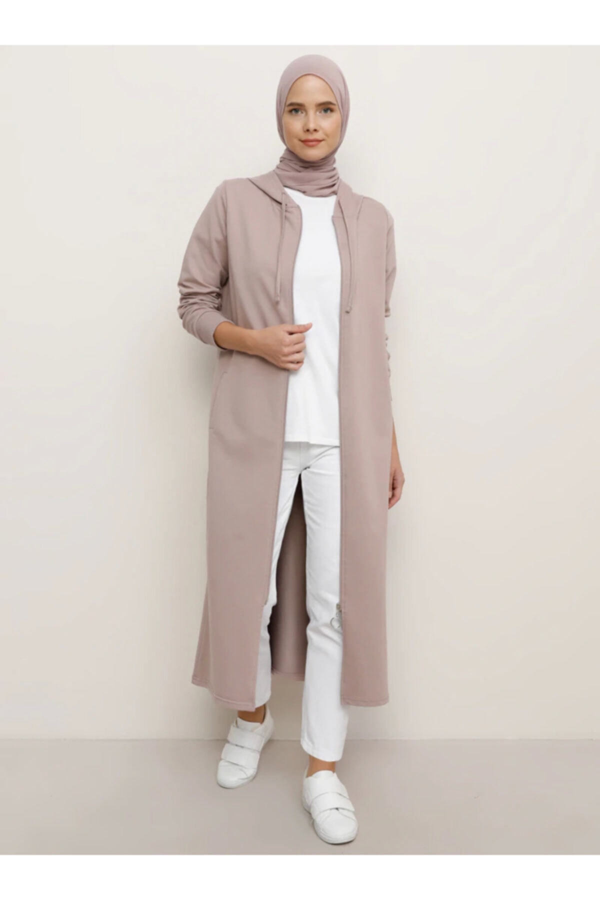 Everyday Basic Fermuarlı Spor Kap - Vizon -