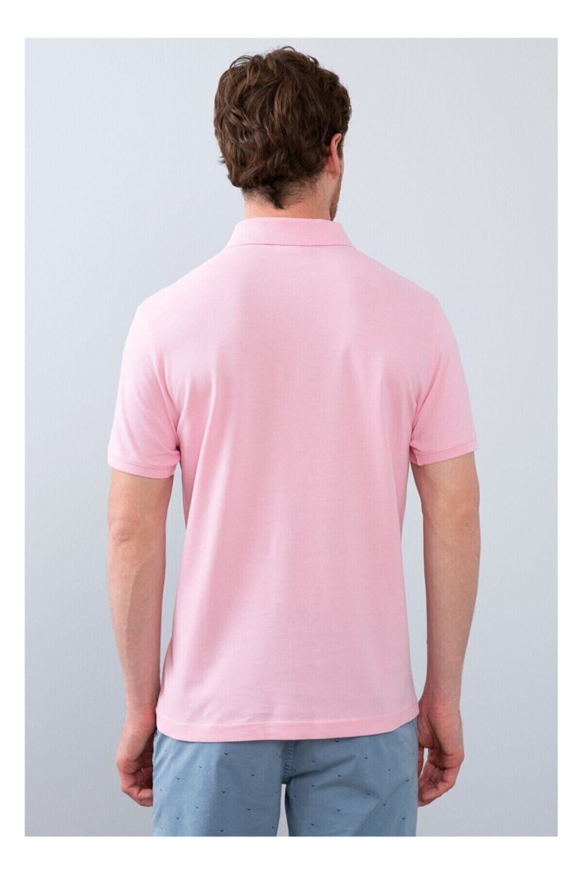 Polo Yaka Tshirt Açık Pembe