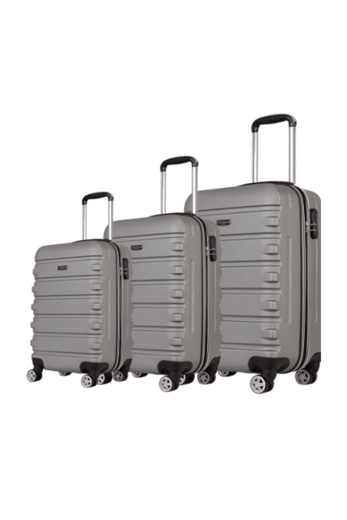 Fossil 1116 Gri Abs 3'lü Valiz Seti