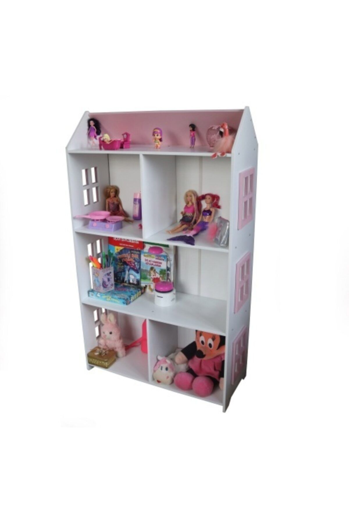 madelloon Kitaplık Raf Çocuk Oyun Evi Oyuncak Bebek Odası Ahşap Hediyelik Montessori Büyük Boy