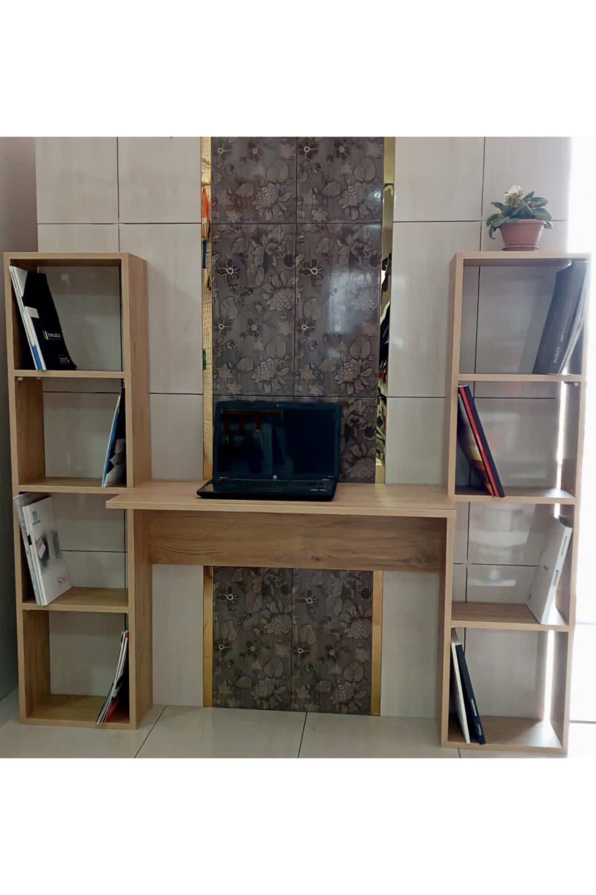 GK Çift Taraflı Kitaplıklı Mdf Çalışma Masası