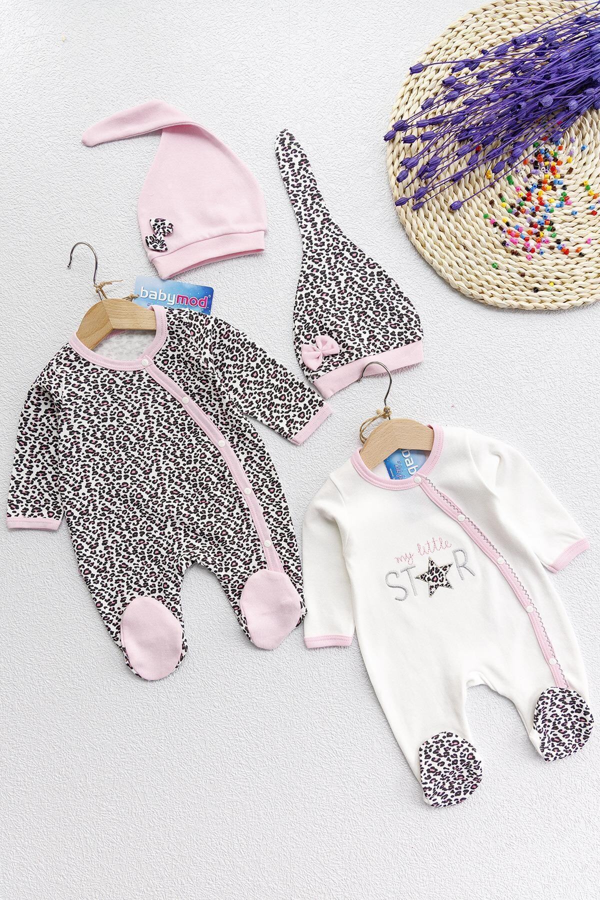 babymod leopar desenli uzun kollu ikili kiz bebek tulum takimi fiyati yorumlari trendyol