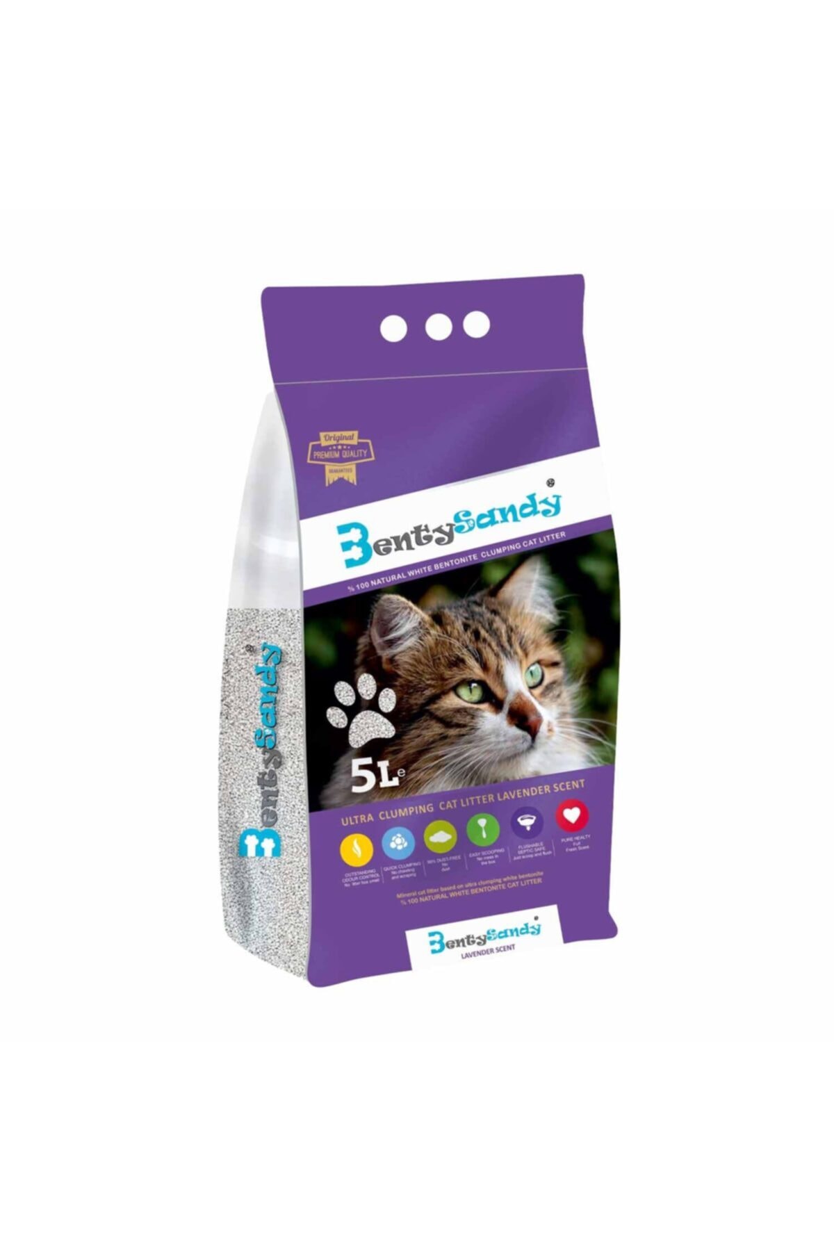 BentySandy Benty Sandy 5litre Ince Kedi Kumu Lavanta Kokulu