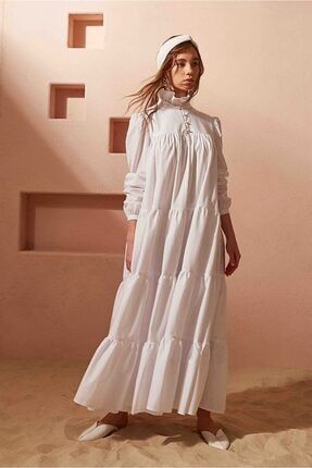 Beyaz Trend Tesettur Elbise Modelleri Fiyatlari Trendyol