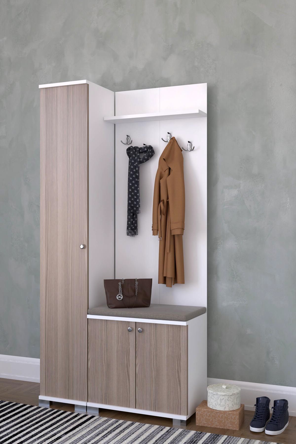 MONTANA 3 Kapaklı Portmanto Takımı, Askılık, Vestiyer Kordoba