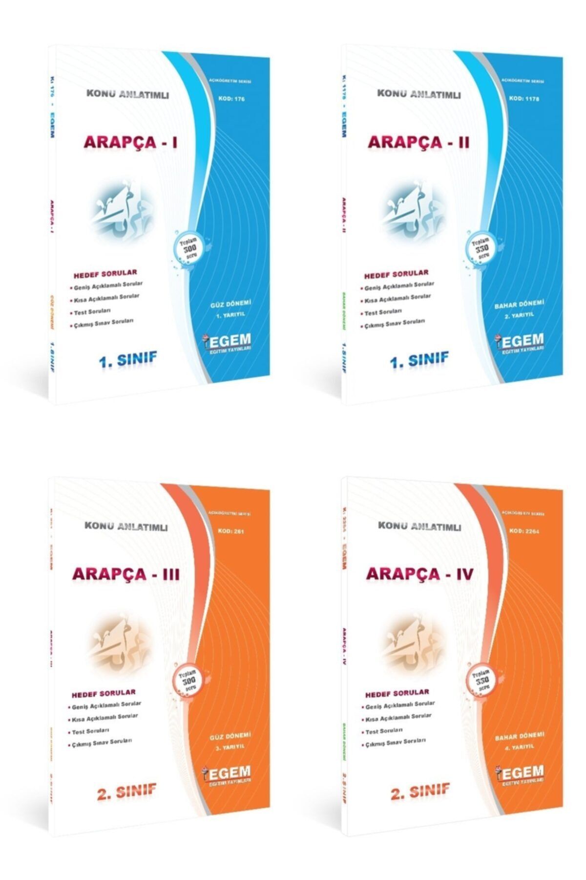 Egem Yayınları Ilahiyat Arapçalar 1 Ve 2.sınıf 1,2,3,4 Dönem Konu Anlatımlı Çözümlü Soru Bankası\