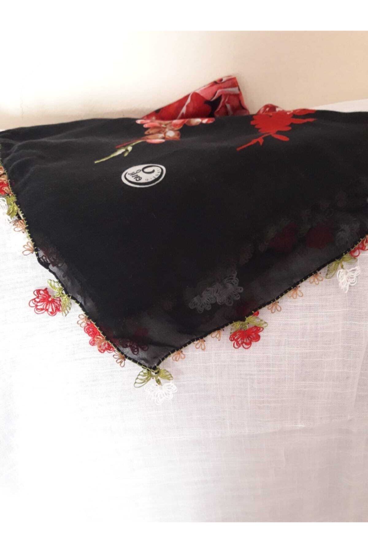 HİSARAKSESUAR Oyalı Tülbent Yazma Eşarp 100x100