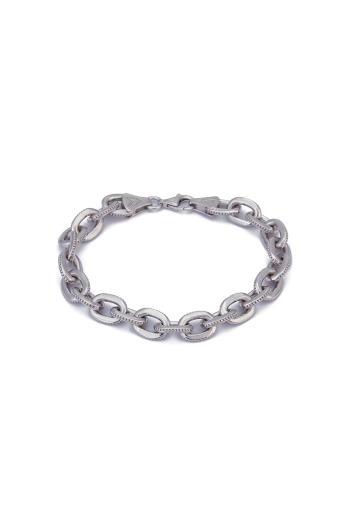 Atolyewolf Inlaid Chain Bracelet In Silver