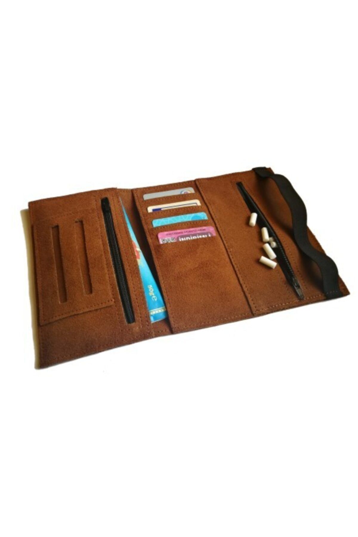 English Leather Tutun Kesesi Cüzdan Tutun Çantası Kartlıklı %100 Gerçek Süet Deri