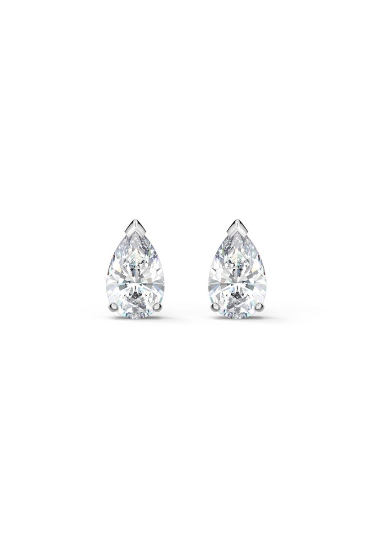 Swarovski Attract Pear Küpe, Beyaz, Rodyum Kaplama 5563121