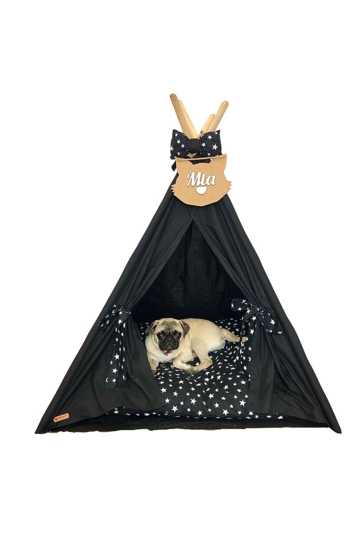PATİMİO Siyah Dizayn Köpek Çadırı 80x80