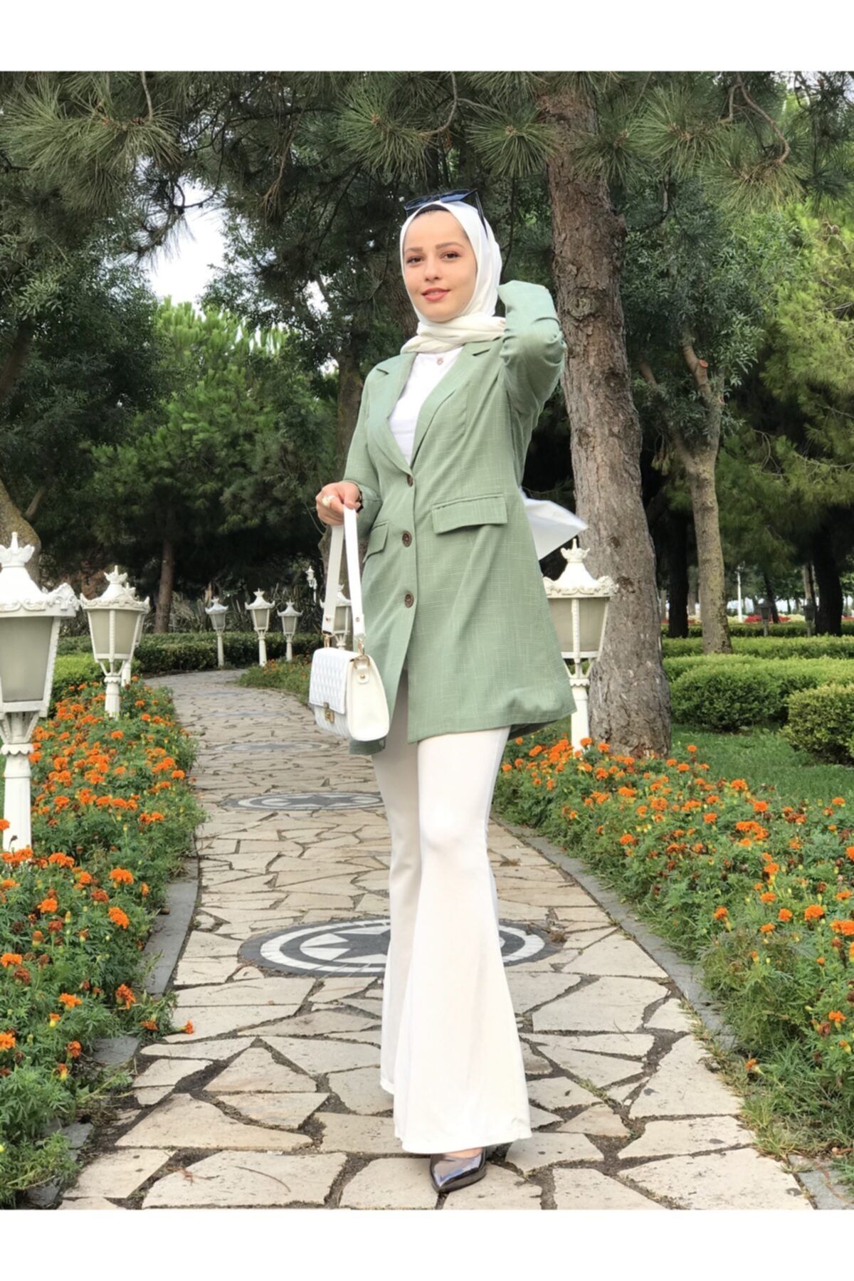 MISS RONN Cep Kapaklı Blazer Ceket - Çağla