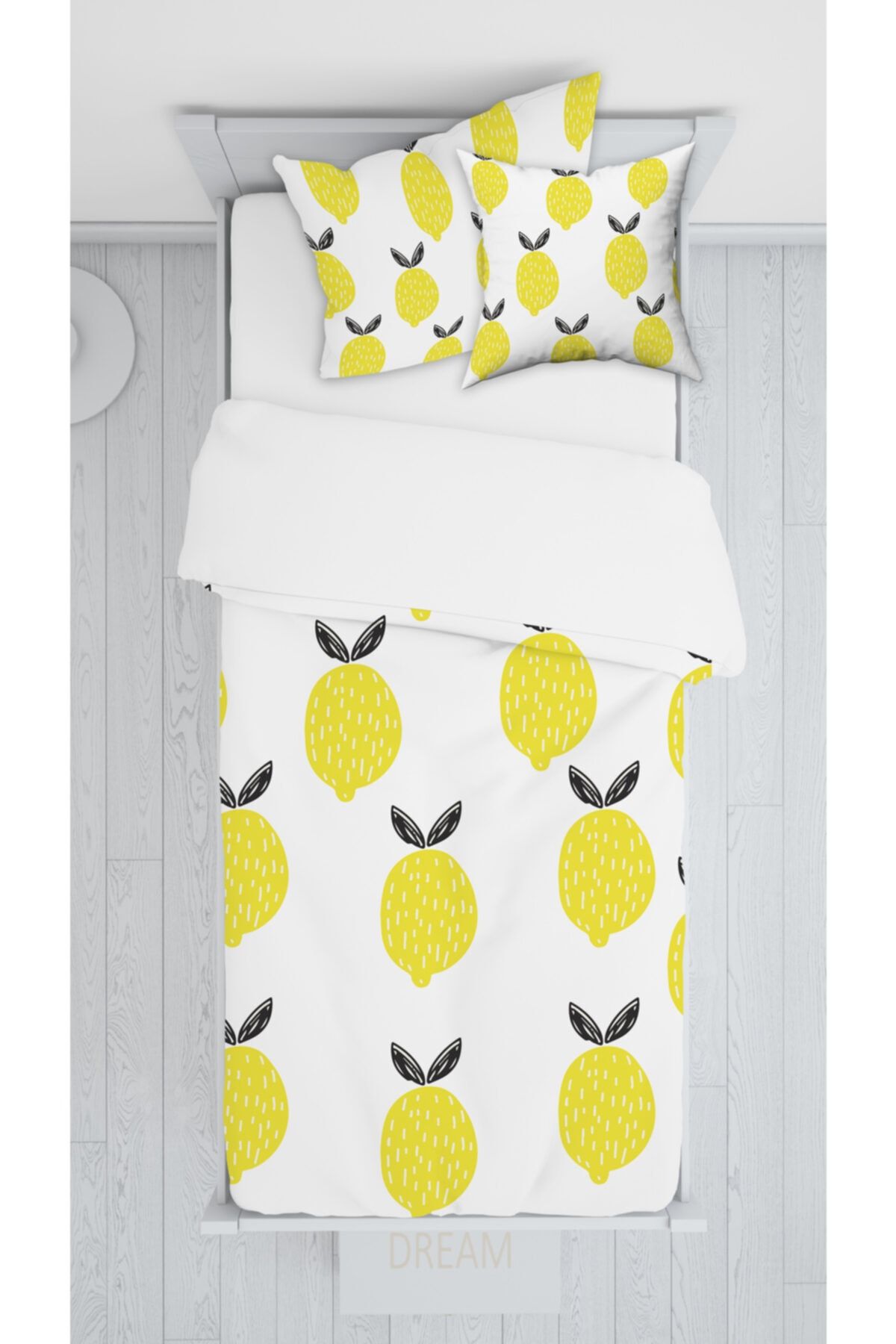 Consept Home Beyaz Limonlu Sadece Yatak Örtüsü 140x220 E012