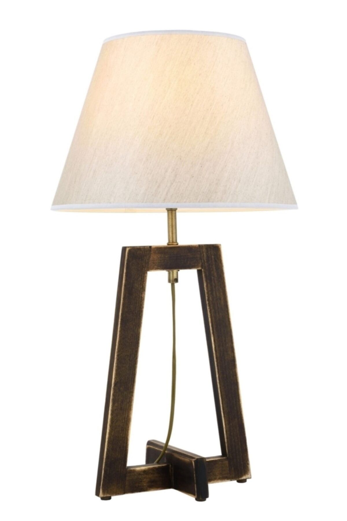 Avonni Avonnı Hml-9007-1e Eskitme Kaplama Masa Lambası E27 Metal Ahşap 35cm