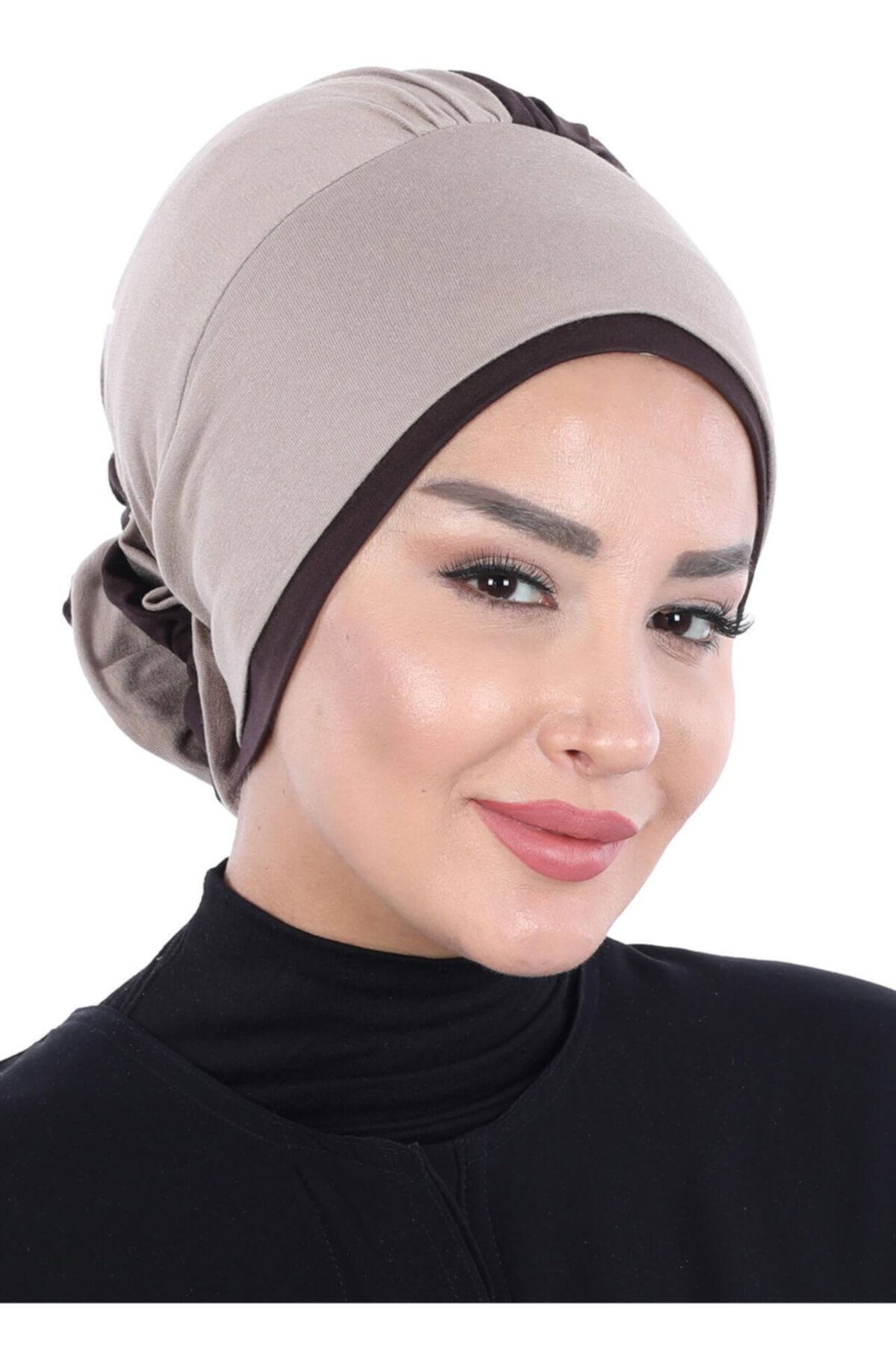 Ayşe Tasarım Çift Renkli Güllü Bone