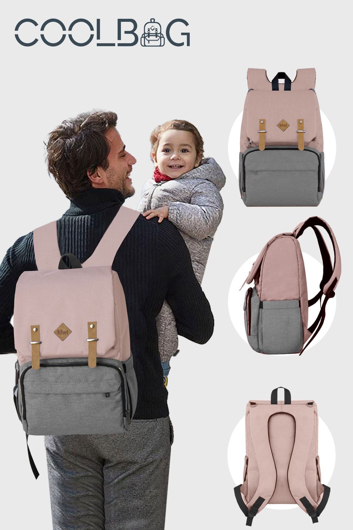 kiwi coolbag anne bebek sirt bakim cantasi pembe fiyati yorumlari trendyol