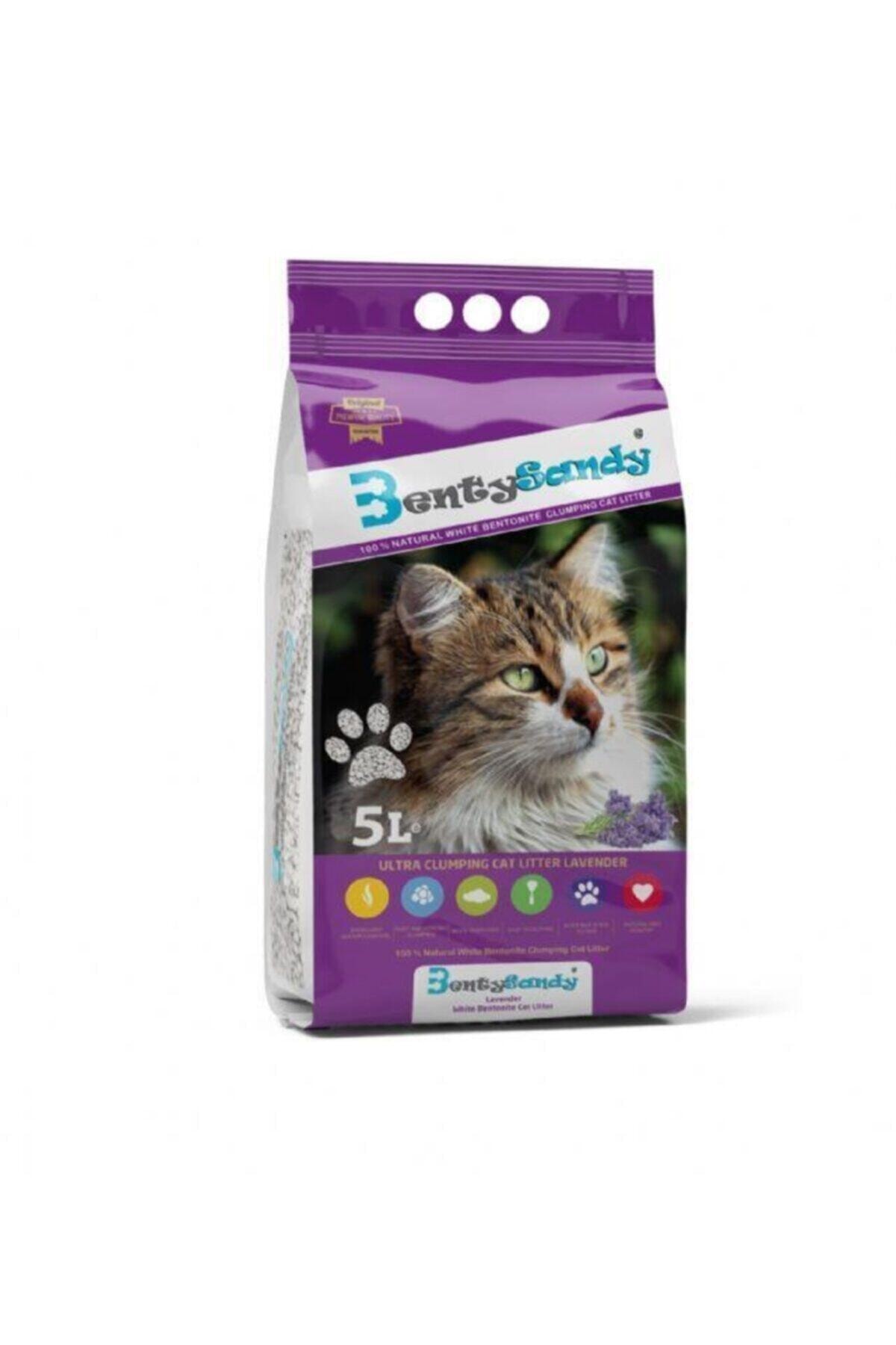 BentySandy Doğal Lavanta Kokulu Ince Topaklaşan Bentonit Kedi Kumu 5 Lt