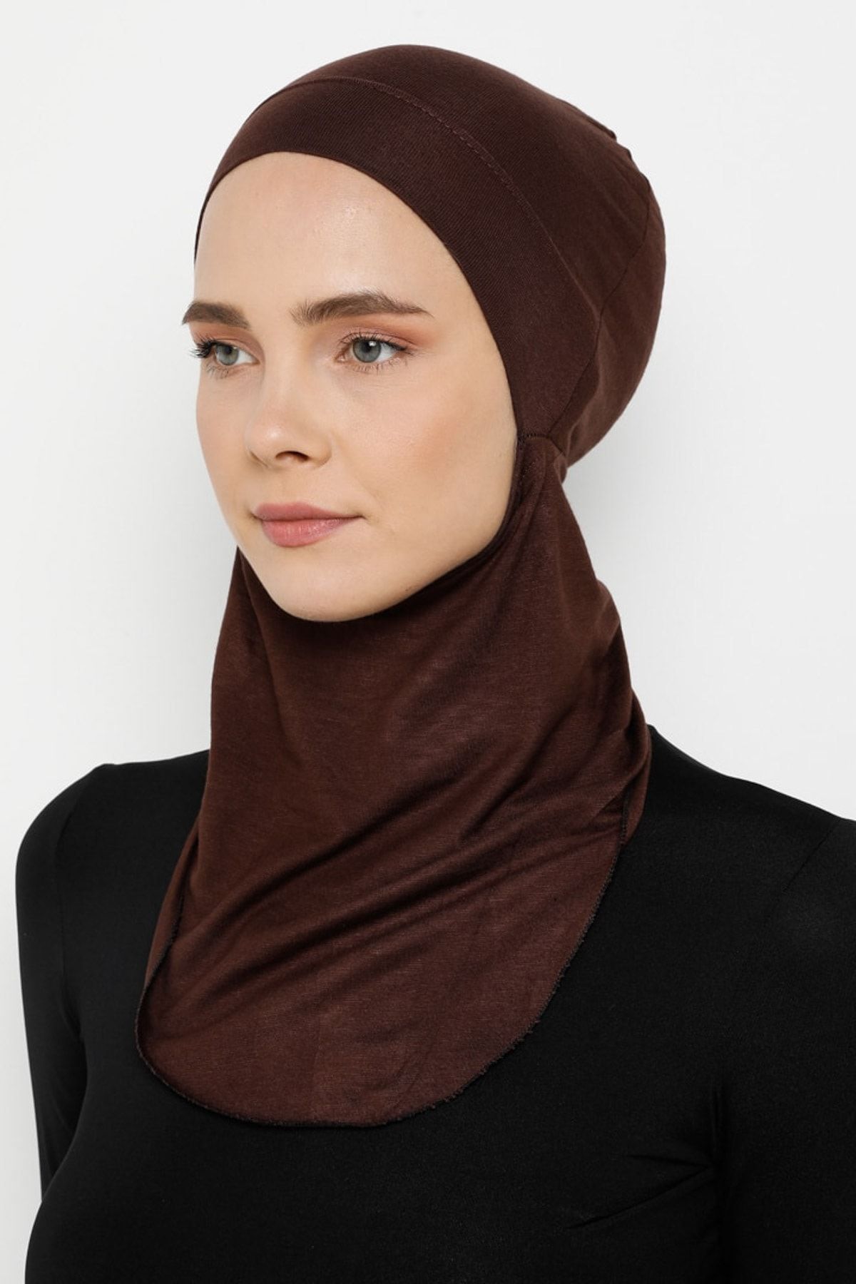 Ecardin Kadın Kahverengi Pratik Hijab Bone 574904
