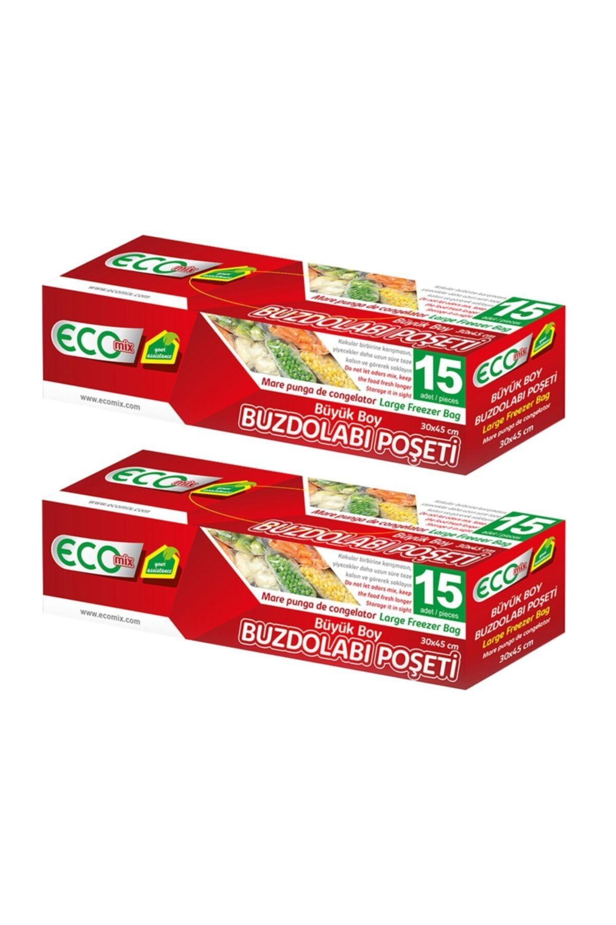 ecomix Buzdolabı Poşeti Büyük Boy (15 Adet) 2'li Paket
