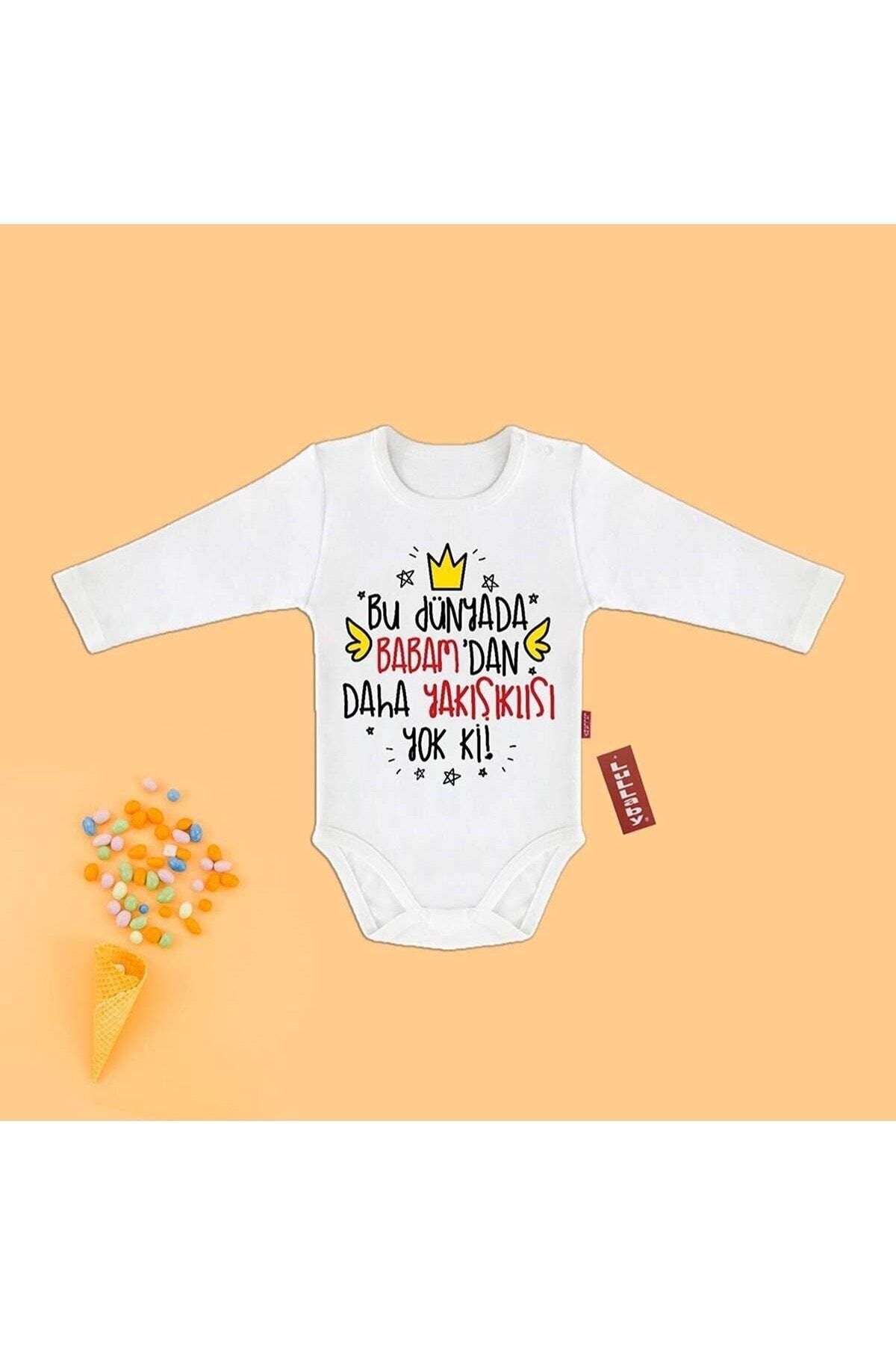 Lullaby Bu Dünyada Babam'dan Daha Güzel Yok Ki! Yazılı %100 Pamuk Çıtçıtlı Badi