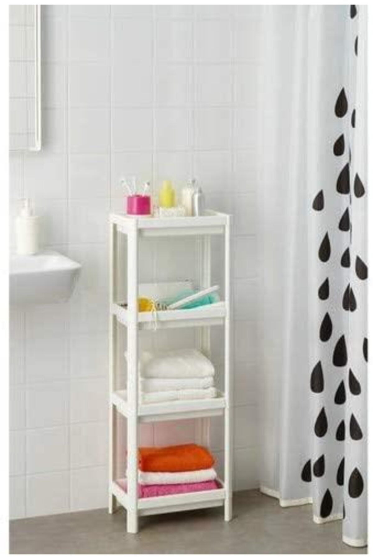 SHELF UNIT Pratik Çok Amaçlı Düzenleyici Kullanışlı 4 Katlı Raf Ünitesi Beyaz