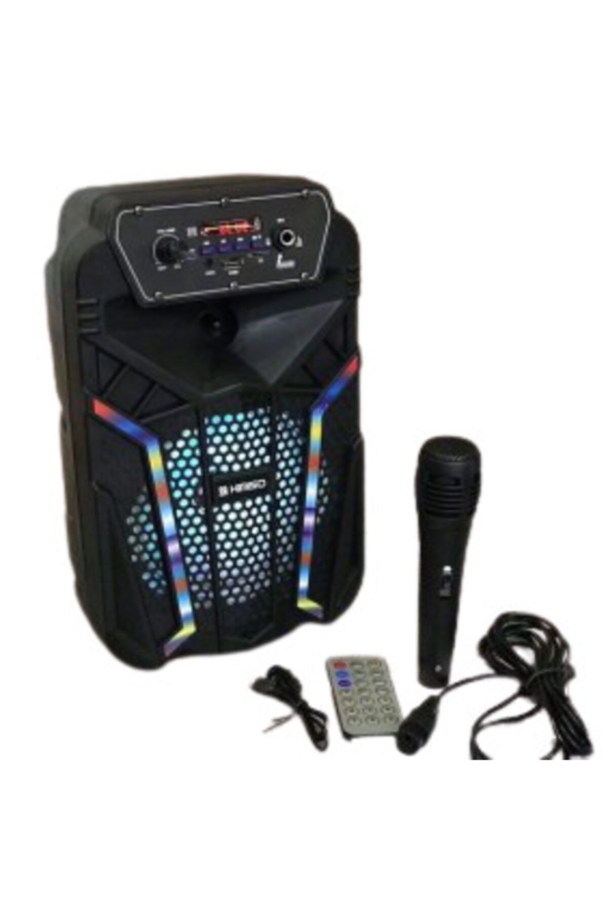 DEHALİMİTED Taşınabilir Karaoke Mikrofonlu Led Işıklı Bluetooth Speaker Hoparlör Ses Sistemi