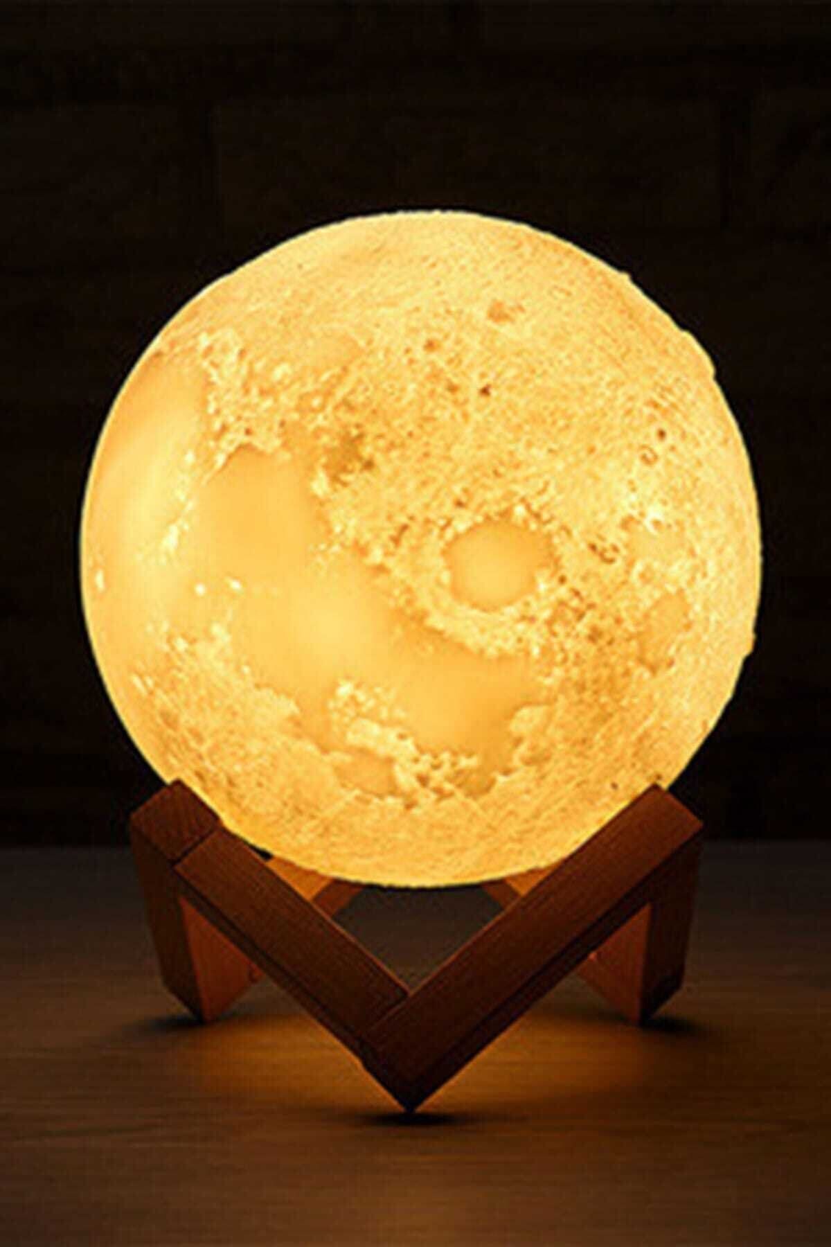 TheLight 3d Standlı Dokunmatik Ay Gece Lambası Başucu Lambası 15 Cm