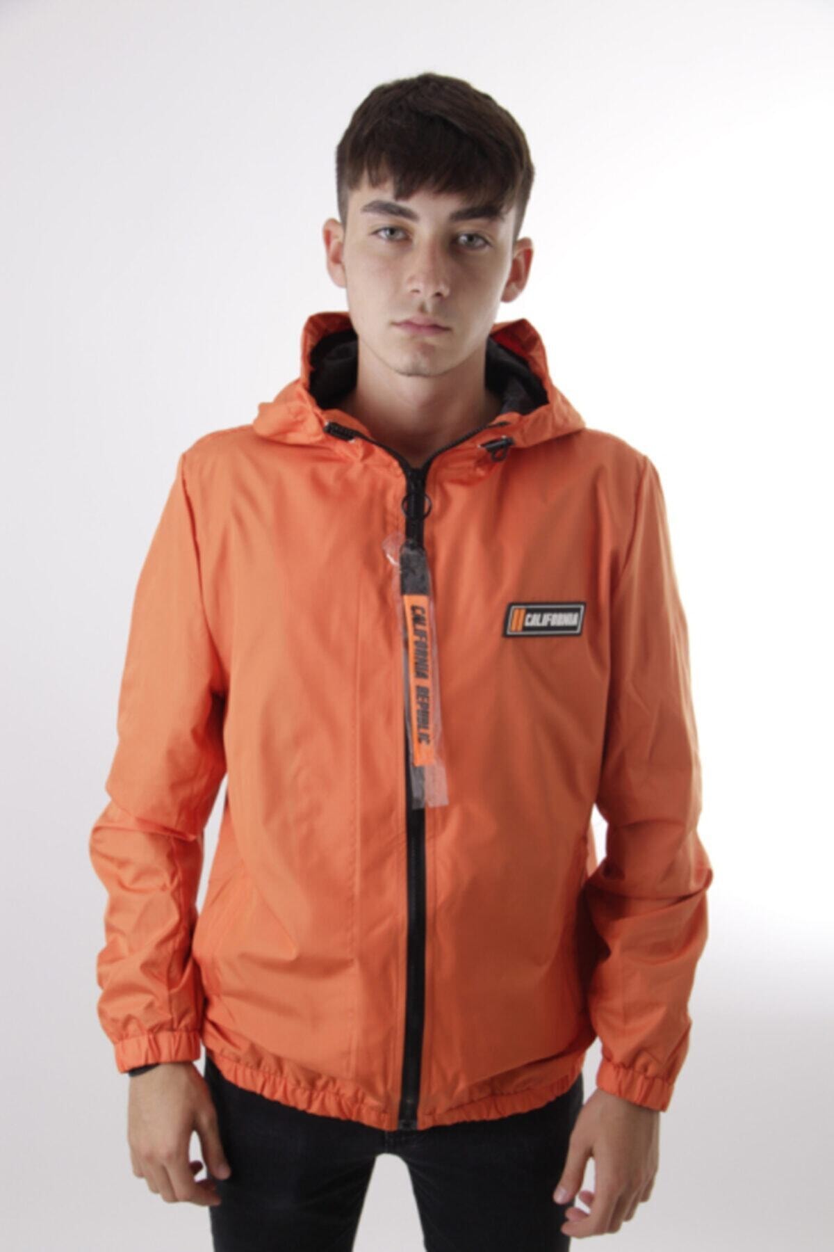 Blender Brand Turuncu Calıfornıa Kapşonlu Yağmurluk