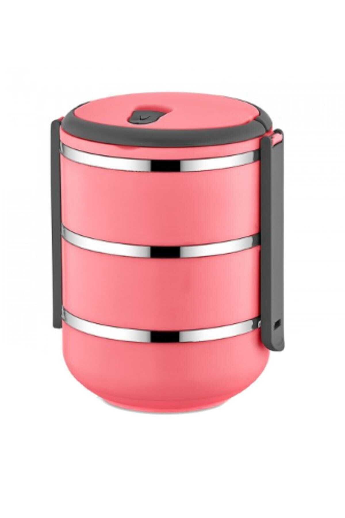 kitchen store 3 katli sizdirmaz yemek termosu sefer tasi saklama kabi pembe 2 25 fiyati yorumlari trendyol