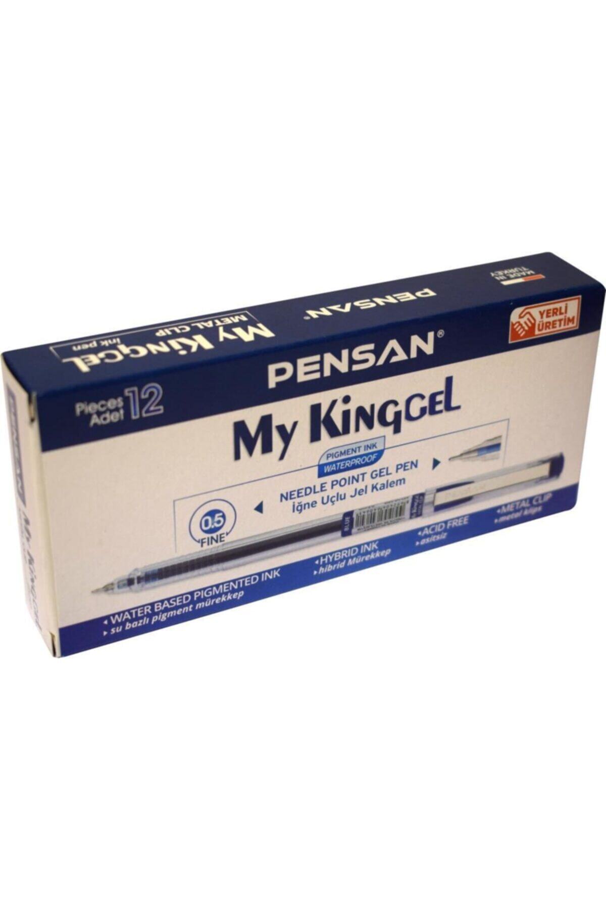 Pensan 6405 My-king Jel Tükenmez Kalem Metal Klipsli 0,5 Mm Mavi (12 Li Paket) Pe06405mavi