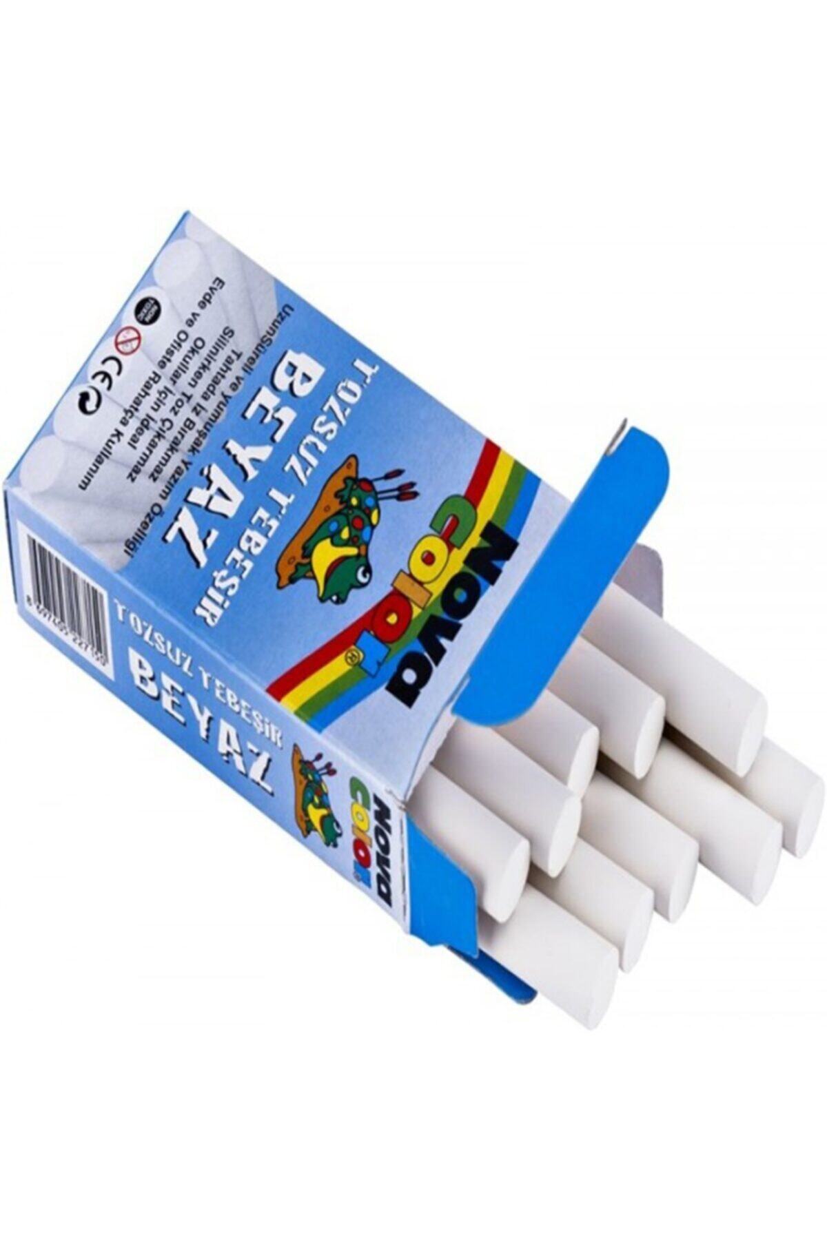 Nova Color Nova Tozsuz Tebeşir 10'lu Beyaz Tebeşir Nc-4110