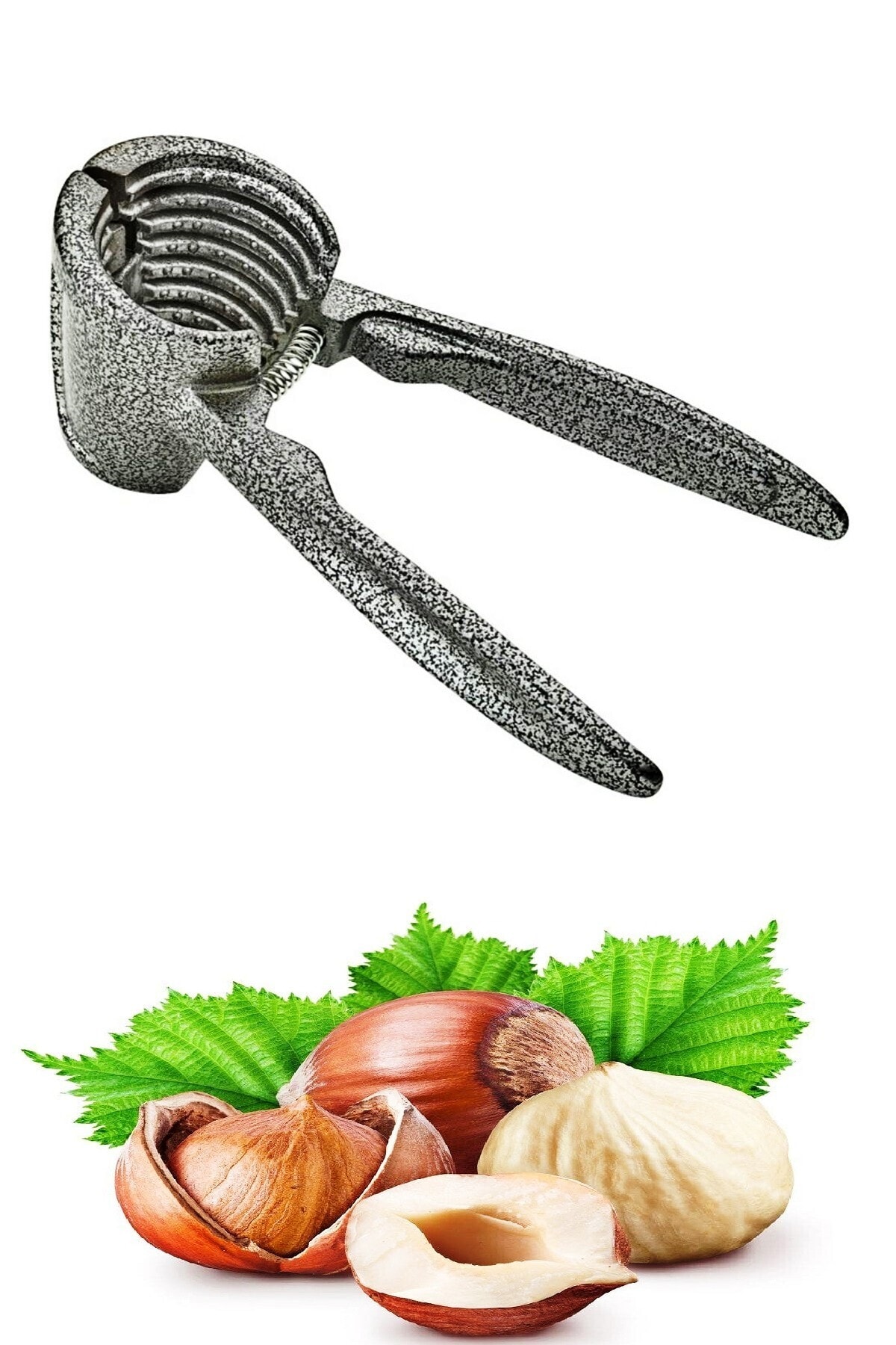Tilbe Home Fındık Kıracağı Seti Paslanmaz Metal Badem Fındık Kırma Aparatı Desenli Fındık Kırıcı