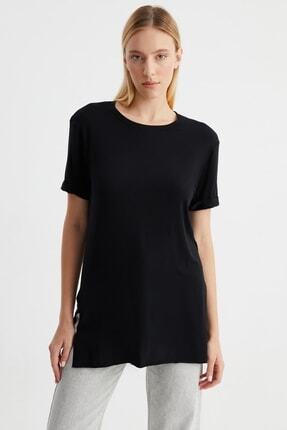 Bisiklet Yaka Yanı Yırtmaçlı T-shirt (b22-23800) Image 0