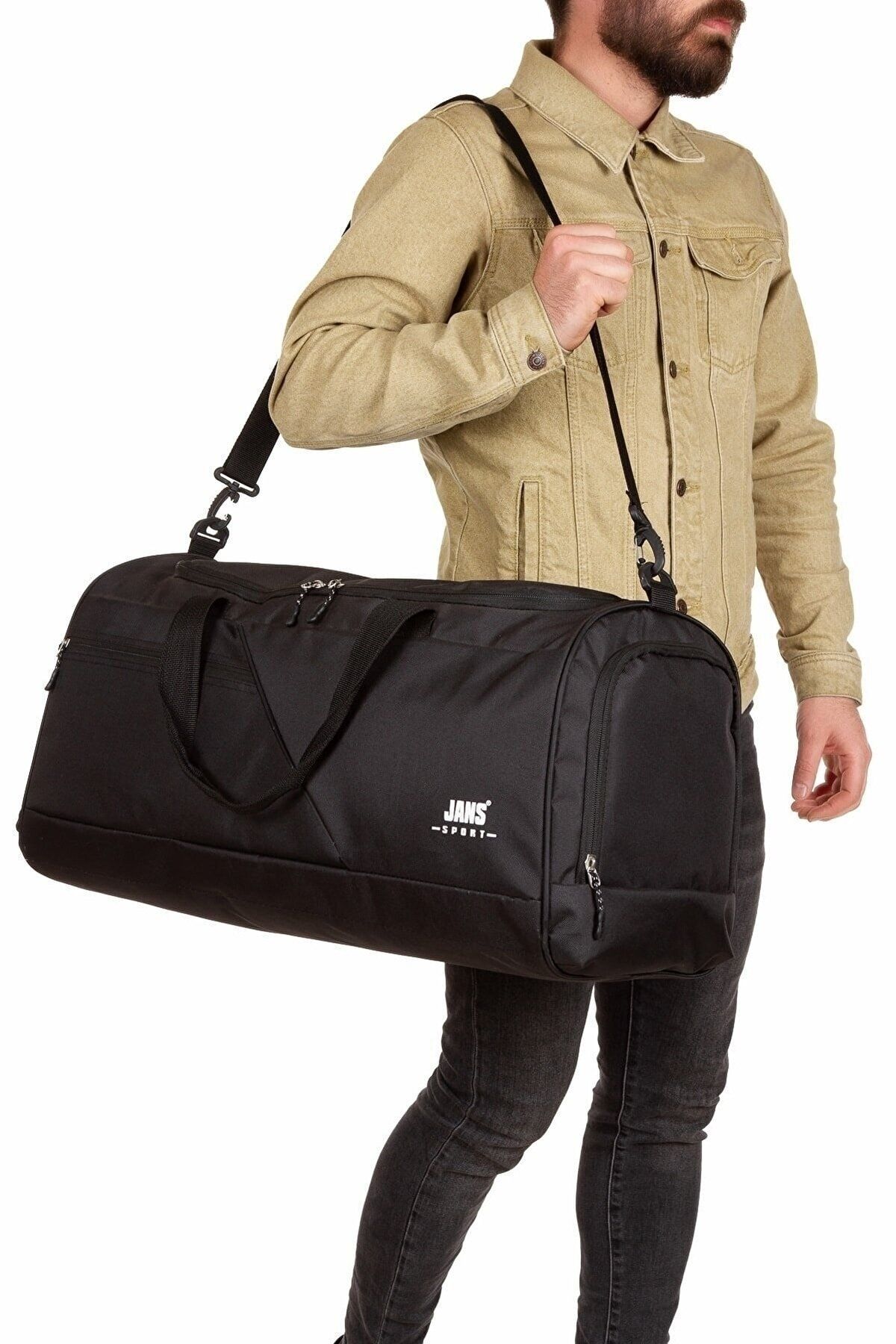 En deal Unisex Full Black Shoe Bag with Compartment Sports Bag