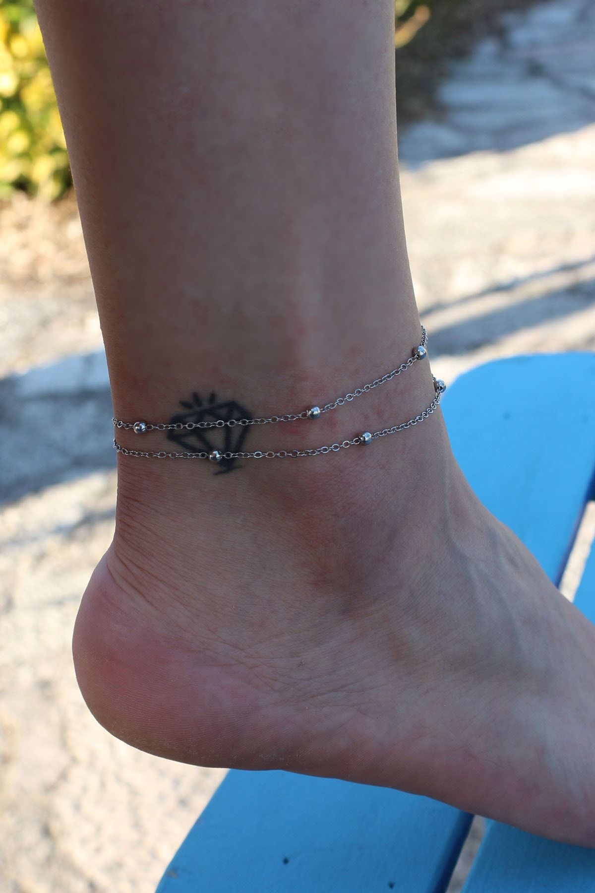 Real silver 2025 ankle bracelet