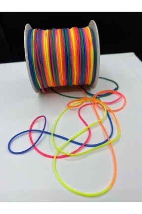 Gökkuşağı Renkli, Karışık Renk Paraşüt Ip, Takı Yapım Ipi , Mix Renk Ip ( 10 Metre ) Image 1
