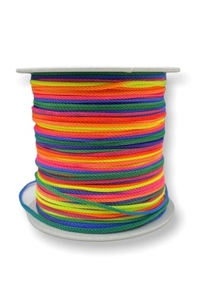 Gökkuşağı Renkli, Karışık Renk Paraşüt Ip, Takı Yapım Ipi , Mix Renk Ip ( 10 Metre ) Image 0