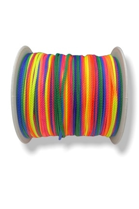Gökkuşağı Renkli, Karışık Renk Paraşüt Ip, Takı Yapım Ipi , Mix Renk Ip ( 10 Metre ) Image 2