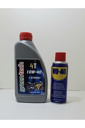 4t 10w40 Motosiklet Motor Yağı 1 Litre + Wd 40 Çok Amaçlı Yağlayıcı Image 0