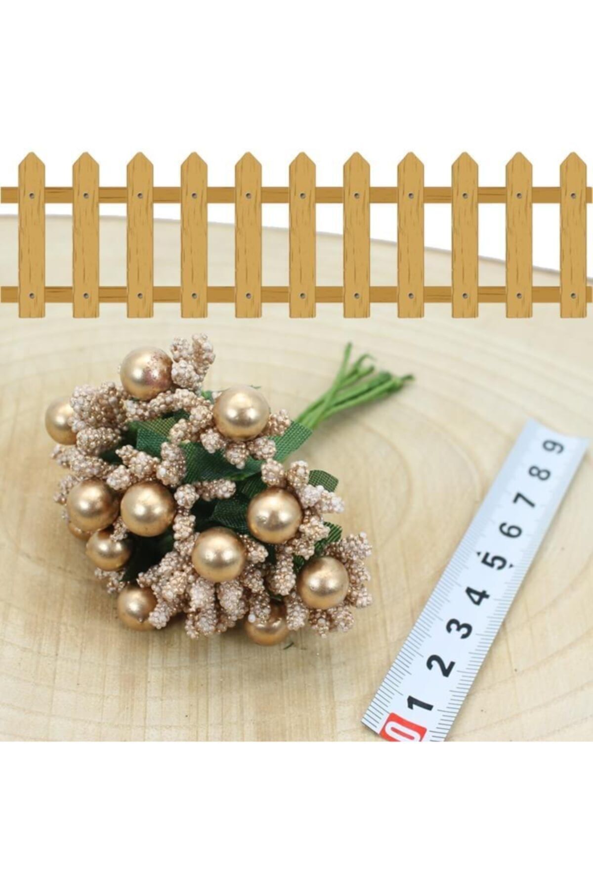 Süsle Baby Party Yapay Çiçek, 12 Adetli Tomurcuk Cipso, 10 Cm, Altın - 6 Demet