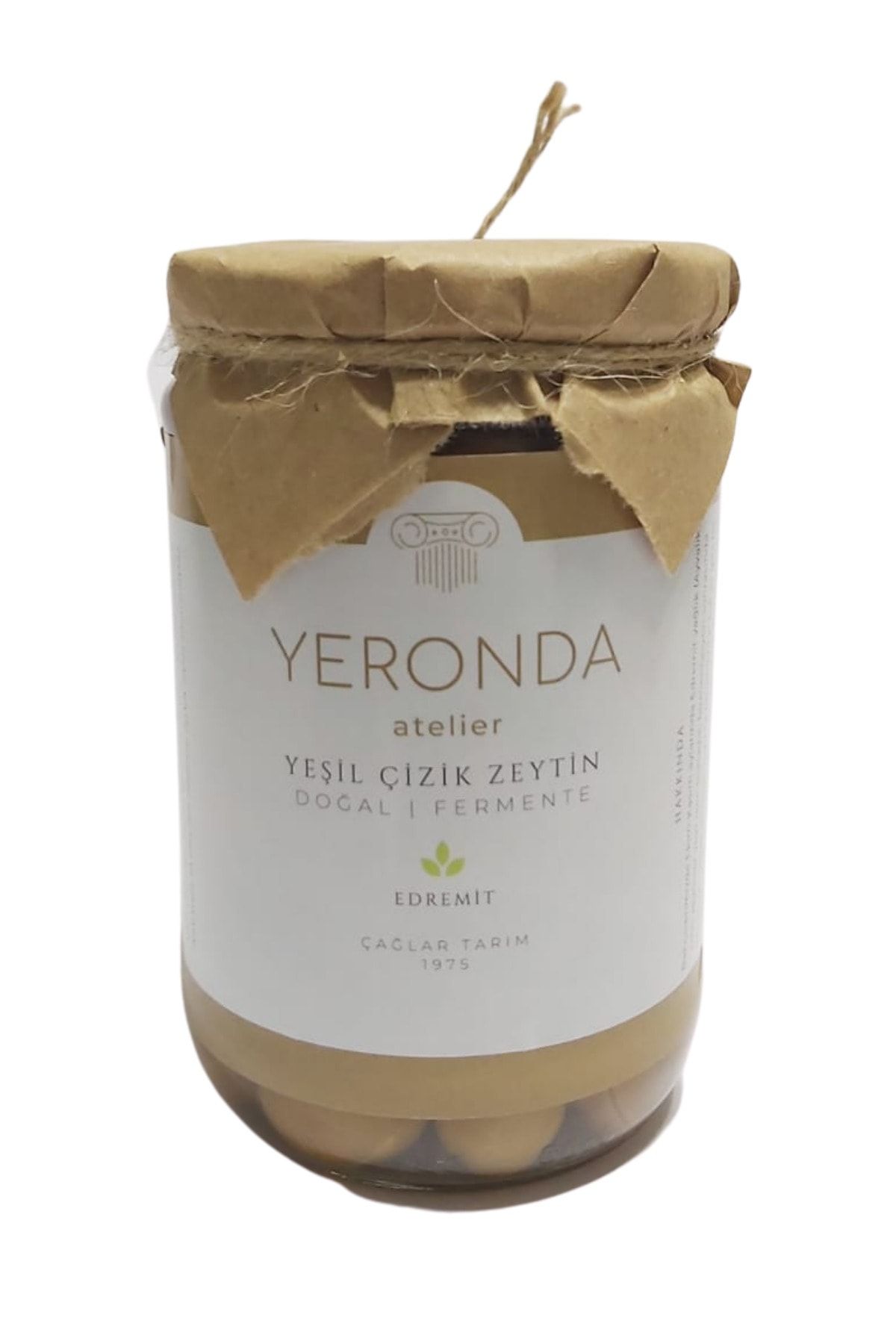 Yeronda Atelier Yeronda Edremit Tipi Net 400gr. Doğal Fermente Yeşil Çizik Zeytin