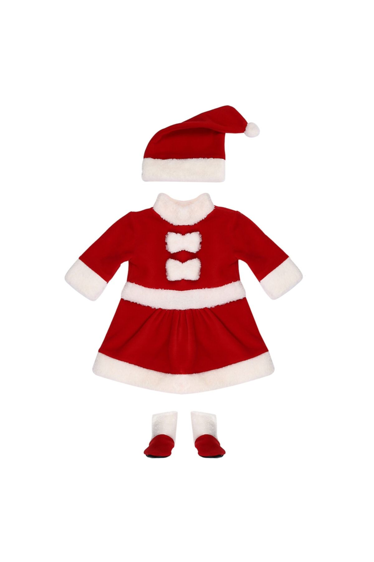 Tülü Akkoç Kız Bebek Noel Kostümü