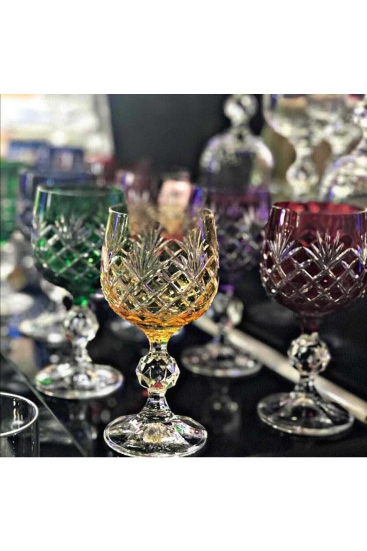 BOHEMİA CRYSTAL Bohemia Cyrstal Sterna 6 Renk Mix Kesme Kahve Yanı Bardağı