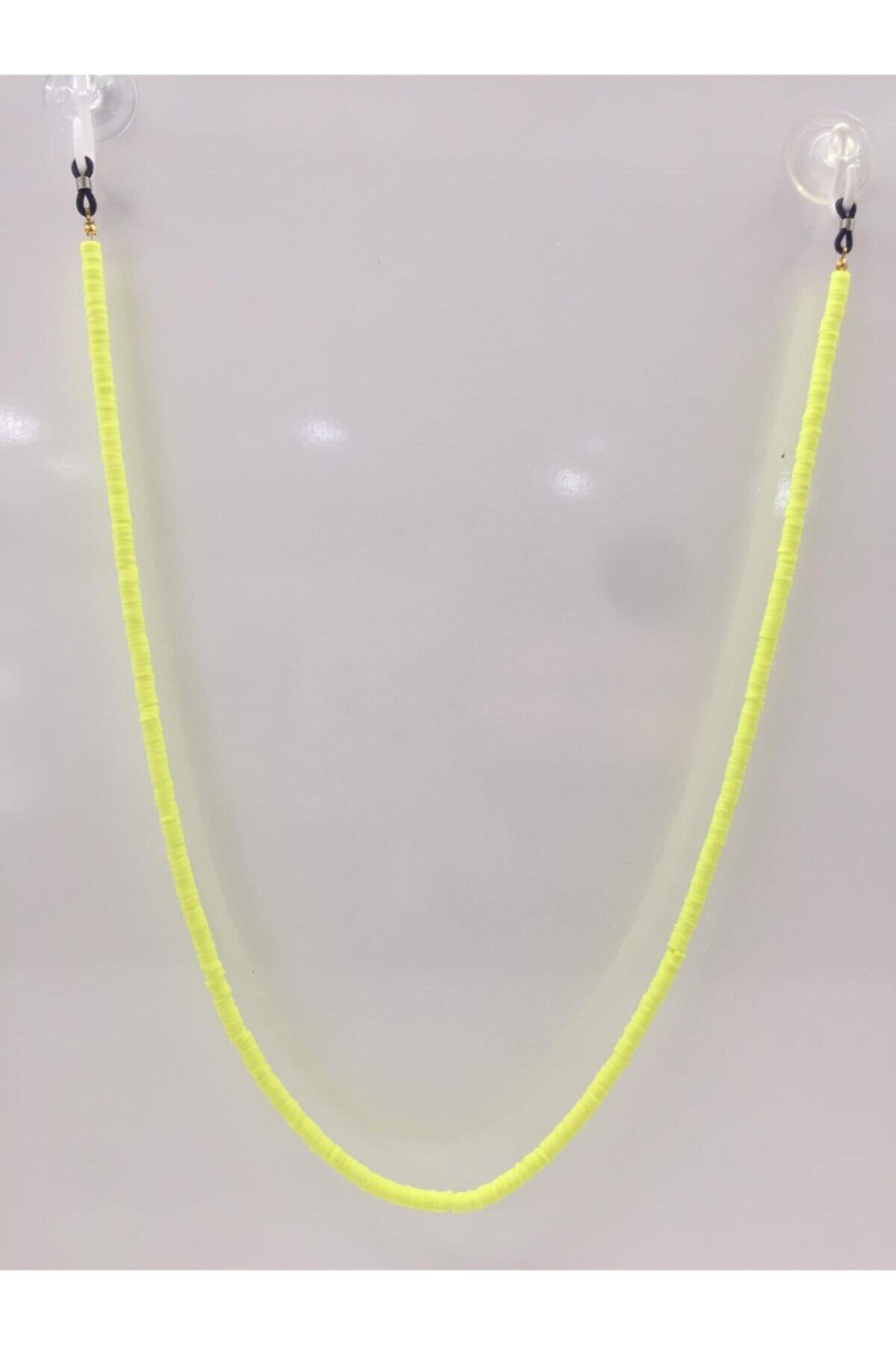 Accessories Sarı Fimo Dizayn Gözlük İp Askısı