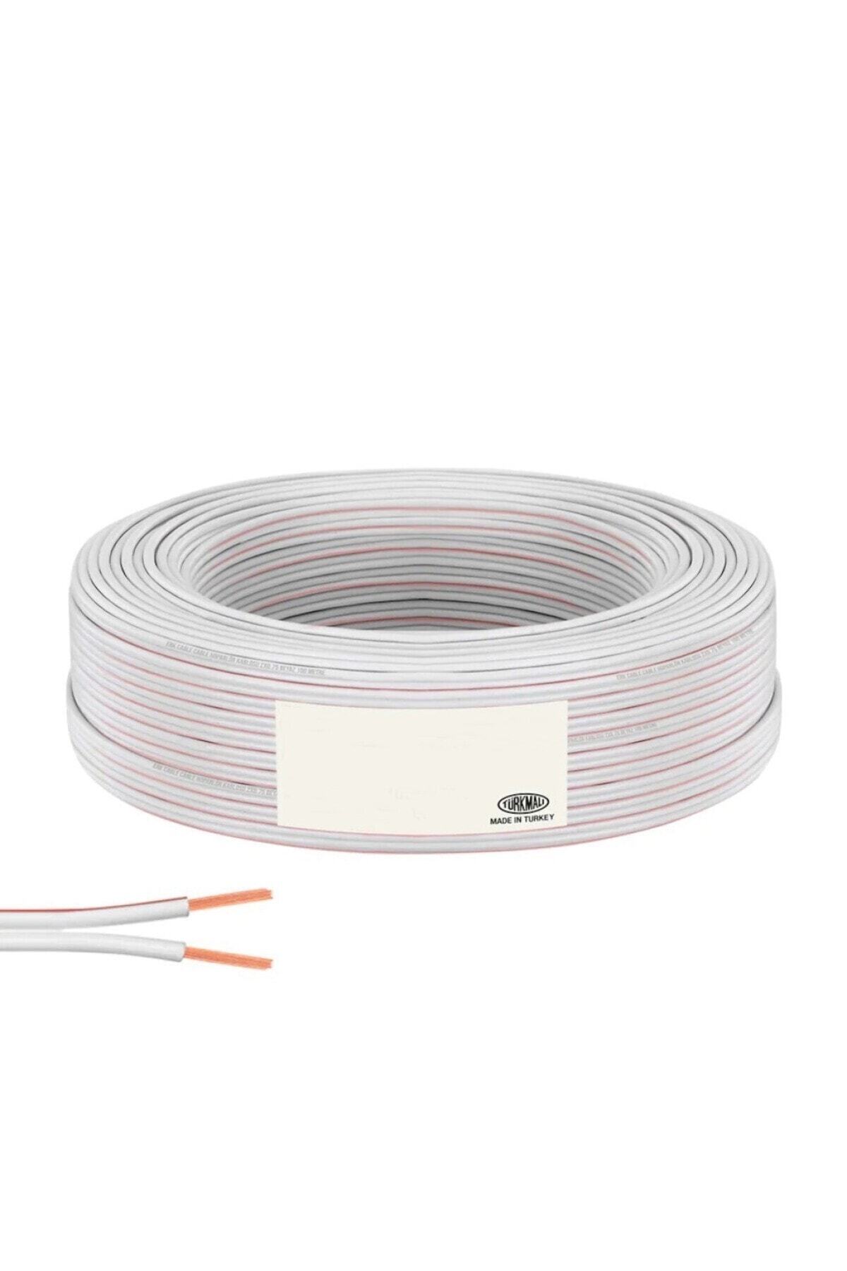 Kutsan Kordon Çok Telli Elektrik Kablosu 2*0,75 Kırmızı Çizgili 10 Metre